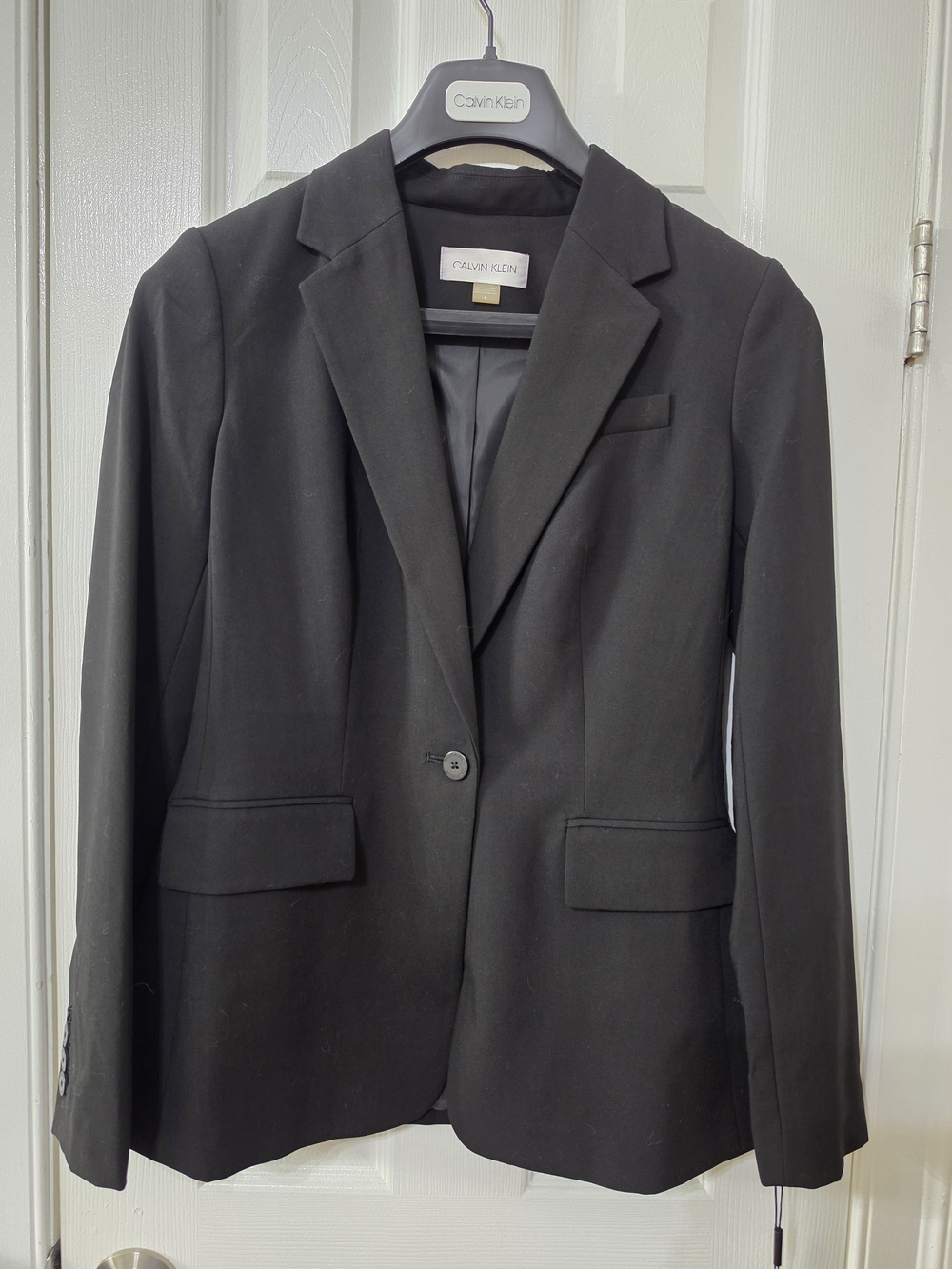 Calvin Klein Black Single-Button Notch Lapel Blazer